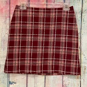 Sisley Skirt Womens 40 / US 4 Red Pink Plaid Tartan Mini Check Preppy Clueless